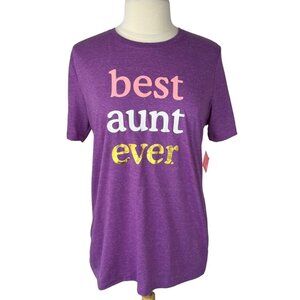 Celebrate Mothers Day Tshirt Womens Large Purple New Best Aunt Ever